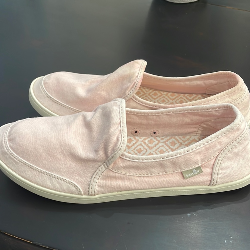 Sanuk  pink slip on oxfords.  Size 9.5